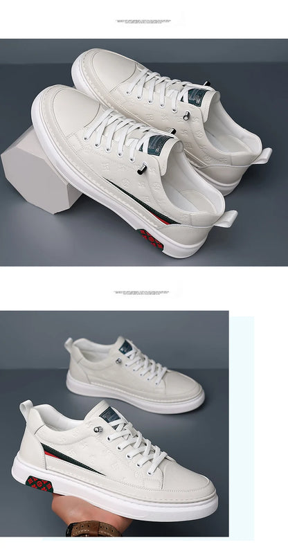Spring Autumn Flat /5cm Elevator Shoes Men Casual Genuine Leather Sneakers Leisure Height Increase Breathable Men Loafers Trendy