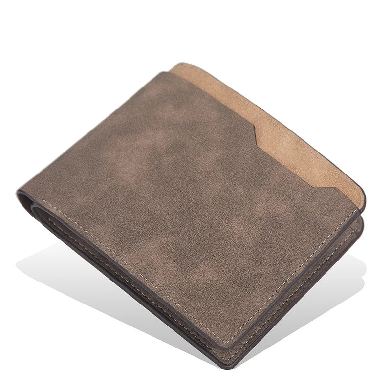 2025 New Short Luxury Men Wallets Slim Card Holder Brand Male Wallet Name Engraved High Quality PU Leather Small Men's Purses