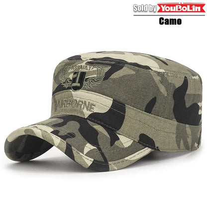 AIRBORNE Airborne Commando Cadet Flat Cap Sun Hat Trucker Caps Dad Hats