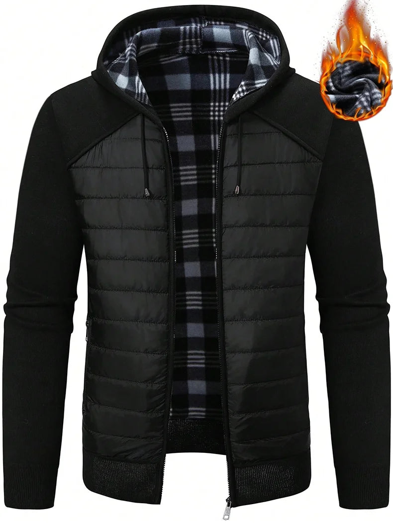 Big Size Men's Casual Full Zip Sweaters Knitted Cardigan with Hood Autumn Winter Male Clothing