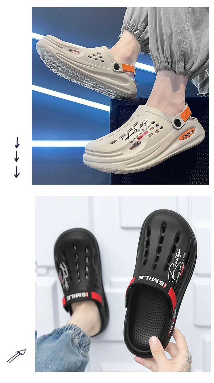 Classic Summer Clogs Men Slippers Breathable Garden Shoes Outdoor Comforty Beach Slippers Home Slippers Antiskid Slippers