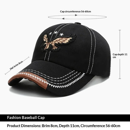 1pc Men's Eagle Embroidery Baseball Cap Korean Deepening Big Head Circumference Women's Trendy Casual Couple Sunscreen Sun Hat