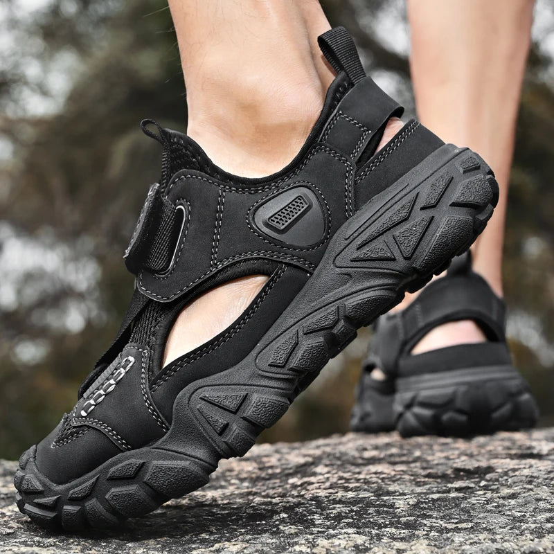 Comfort Men Mesh Sandals Lightweight Summer Shoes Outdoor Quick-Dry Wading Aqua Shoes Non-Slip Travel Beach Flats  Daily Sandals