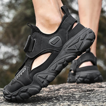 Comfort Men Mesh Sandals Lightweight Summer Shoes Outdoor Quick-Dry Wading Aqua Shoes Non-Slip Travel Beach Flats  Daily Sandals