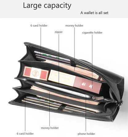 Baellerry Large Capacity Phone Pocket New Men Wallets Handbag Brand Card Holder Zipper Male Wallets Passport Case Men's Purses