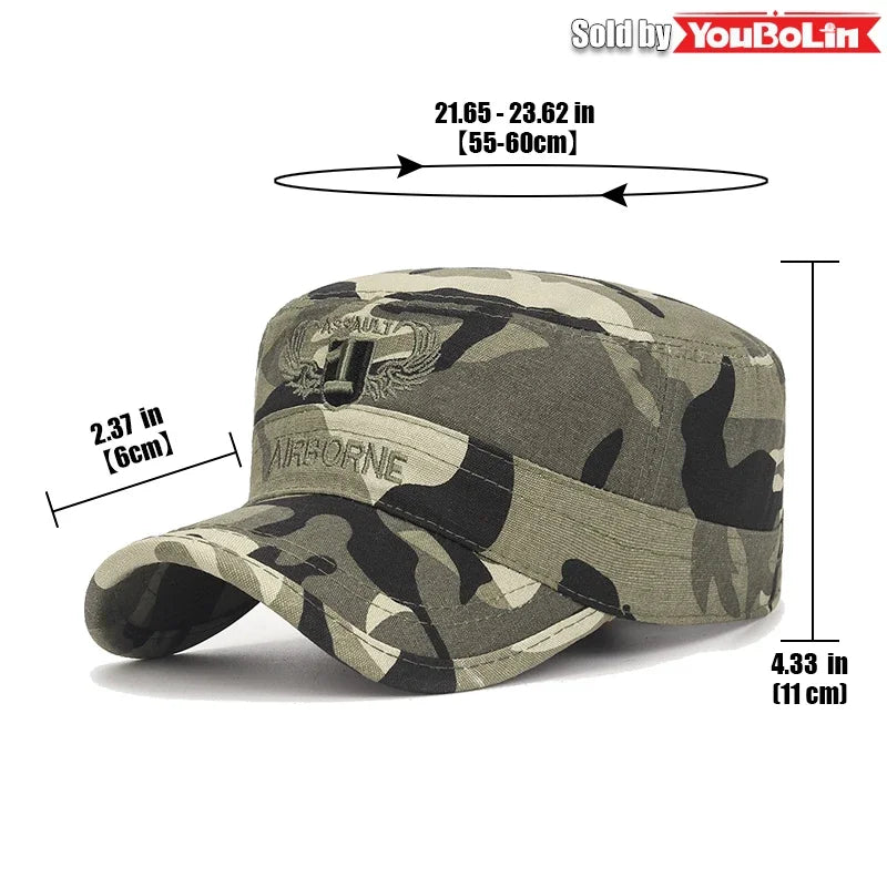 AIRBORNE Airborne Commando Cadet Flat Cap Sun Hat Trucker Caps Dad Hats