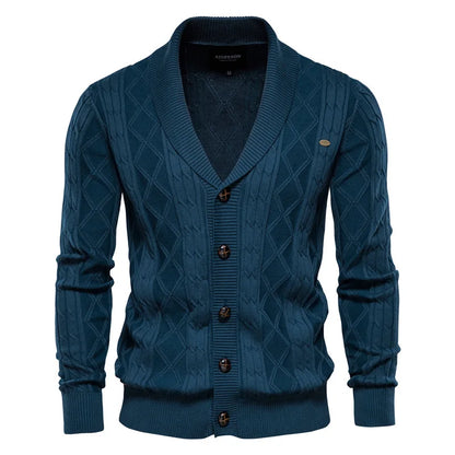 Men Cardigan Casual V-Neck Long Sleeve Sweater Men Coat