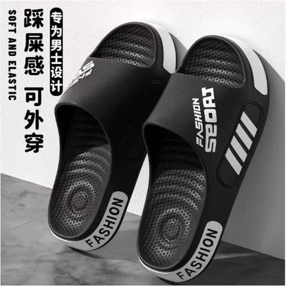 Big Size 36-45 Men Slippers Summer Flat Sole Home Slippers For Women Man Open Toe Trend Slides Couple Light Beach Shoes Sandals