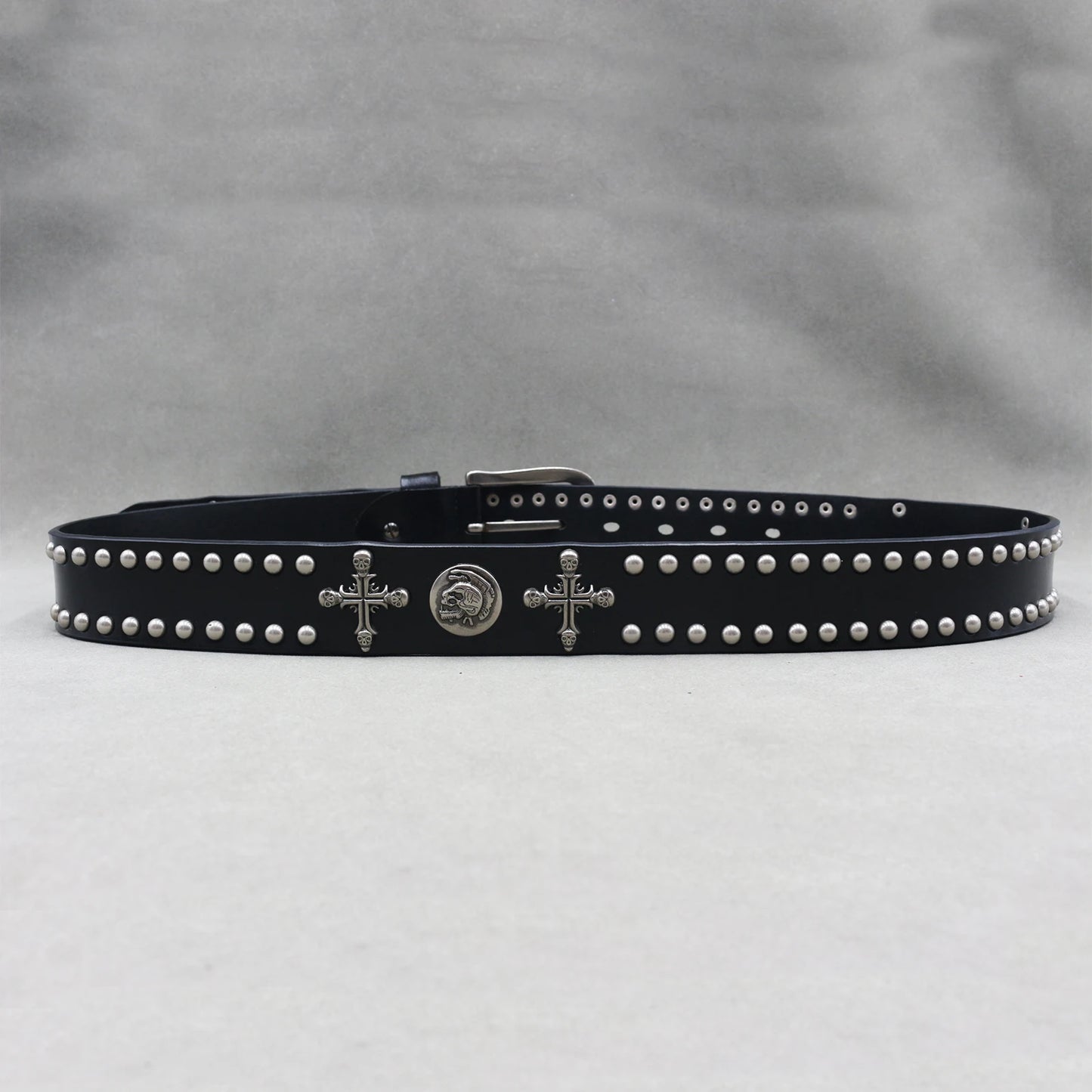 NEW Metal Rivet Cowboy Belt Genuine Leather Cowskin Men Belt Punk Rivet Jeans Belts For WOMEN Ceinture Homme Cinturones Hombre