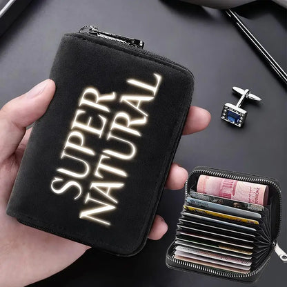 Supernatural Multifunctional Card Bag 11 Cards Slot Credit Card Holder Anti Demagnetization Wallets Cover Zipper Wallet for Men