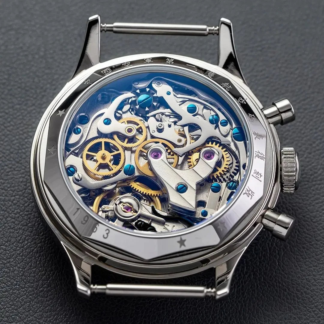 Red Star Retro 1963 Chronograph ST1901 Hand Winding Movement Air Force Pilots Aviation Sapphire Men Mechanical Watch Waterproof