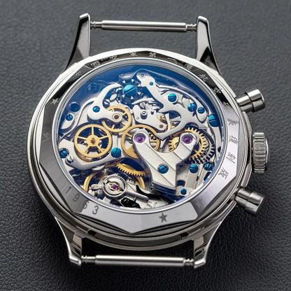 Red Star Retro 1963 Chronograph ST1901 Hand Winding Movement Air Force Pilots Aviation Sapphire Men Mechanical Watch Waterproof