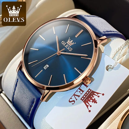 OLEVS 5869 Original Brand Fashion Men's Watch Simplicity Dial Trendy Quartz Watch Waterproof Date Milanese Mesh Belt  Wristwatch