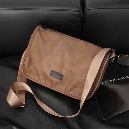 Vintage Fashion Crossbody Bags Men Large Capacity Men Crossbody Shoulder Bag PU Leather Messenger Bag Casual Outdoor Satchels