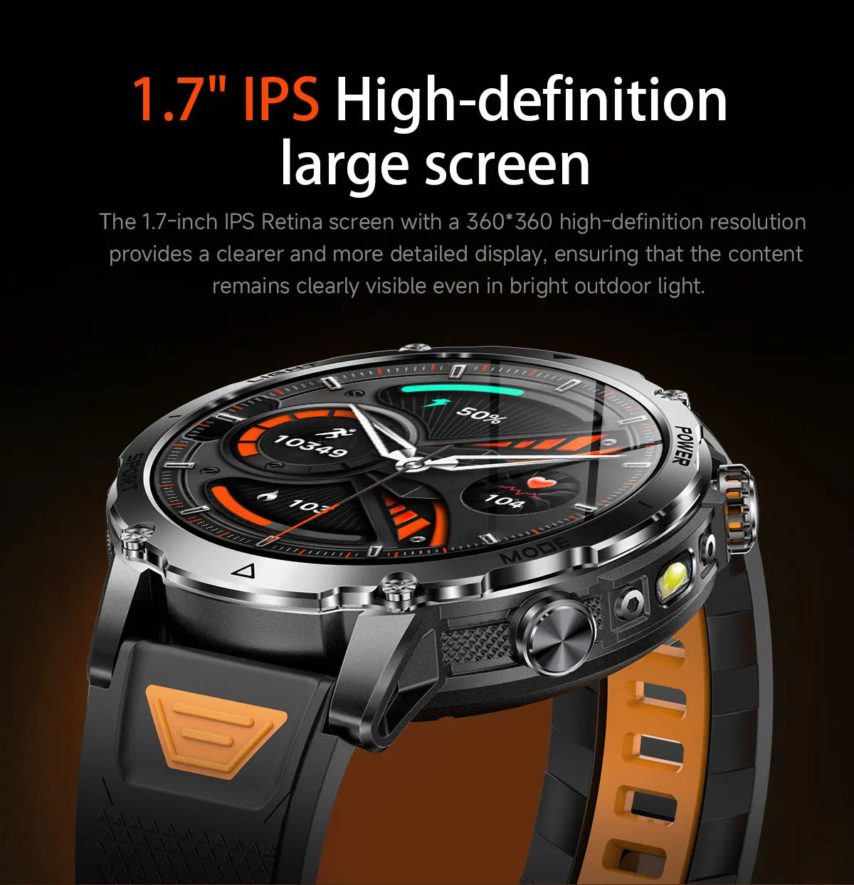 2026 New Military 1400mAh Battery Smart Watch Men Outdoor Flashlight 10ATM Waterproof Heart Rate Bluetooth Call Sports Bracelets