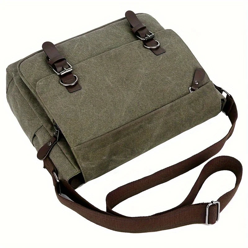 Retro Canvas Messenger Bag for Men, Large Sling Bag, Casual Crossbody Bag for Hanging Out Daily Commute, School Bag College Bags