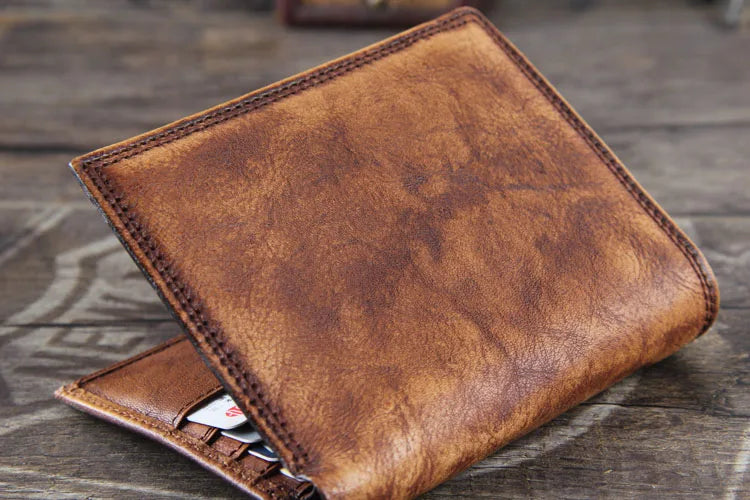 Fashion Vintage Genuine leather Wallet Men short Bifold Money Clips Leather male wallet Purse Coin Bag money Holder WC-007