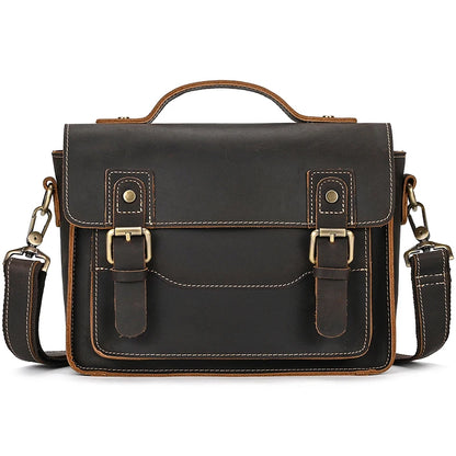 Luufan Crazy Horse Leather Men's Shoulder Bag Vintage Messenger Bags Men Male Small Travel Crossbody Bags Man Handbag Sling Bag