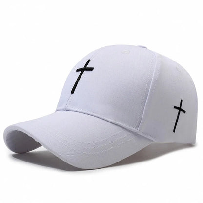 New Cross Embroidered Baseball Hat Adjustable UV Protect Duck Tongue Cap Breathable Show Face Small Sun Hat Unisex