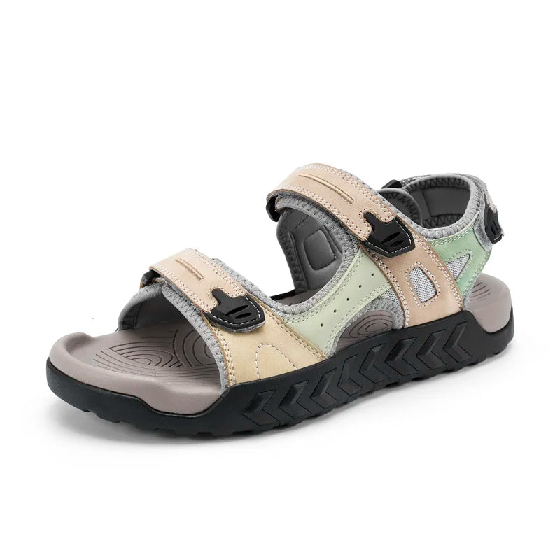New Genuine Leather Outdoor Walking Men Sandals Summer Non-slip Soft Sneakers Lightweight Beach Sandals Casual Classic Man Shoes
