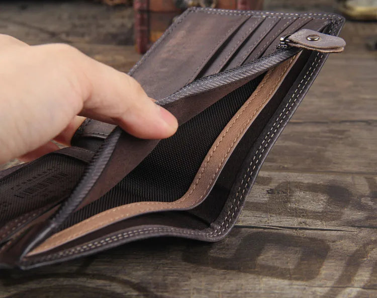 Fashion Vintage Genuine leather Wallet Men short Bifold Money Clips Leather male wallet Purse Coin Bag money Holder WC-007