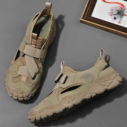 Comfort Men Mesh Sandals Lightweight Summer Shoes Outdoor Quick-Dry Wading Aqua Shoes Non-Slip Travel Beach Flats  Daily Sandals