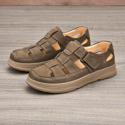 Cowhide Men's Shoes Work Shoes Are All Soft Genuine Leather Casual Walking Old-fashioned Men's Sandal