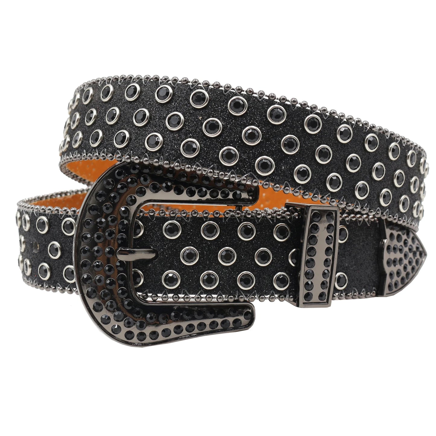 Leopard Women's Jeans Rhinestone Large Size Belt Men's Belt Western Denim Shiny Design Leather HipHop Punk Rock Y2K Style Belt