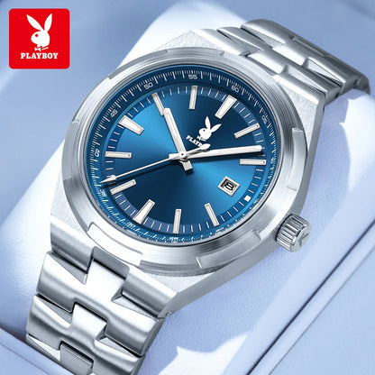 PLAYBOY 3112 Brand original authentic stainless steel strap luminous function calendar display men's quartz watch