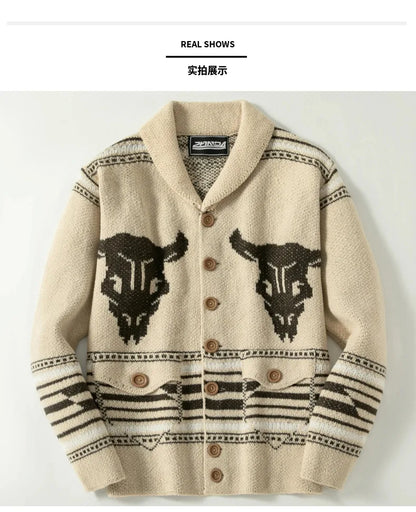 2026 Autumn Winter Men's Christmas Sweater Coat Thick Warm Sweater Cardigan Jumpers Zipper Coat with Pocket Men Knitted Sweater