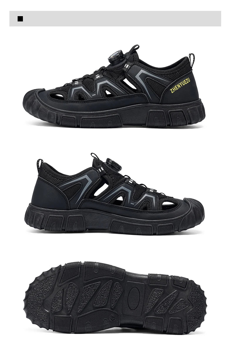 New Arrival Summer Men Sandals PU Leather Mens Casual Shoes Outdoor Beach Shoes Hollow Out Male Roman Shoes Leisure Walk Sandaly