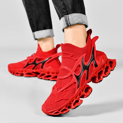 Men's Blade Type Shoes Breathable Shock Absorption Running Shoes Non-Slip Shoes For Jogging Tennis Gym Casual Walking Sneakers