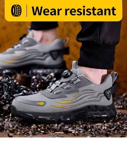 Botones giratorios zapatos de Seguridad masculinos, zapatos de trabajo,  botas de Seguridad Anticoagulantes  Tactical Boots