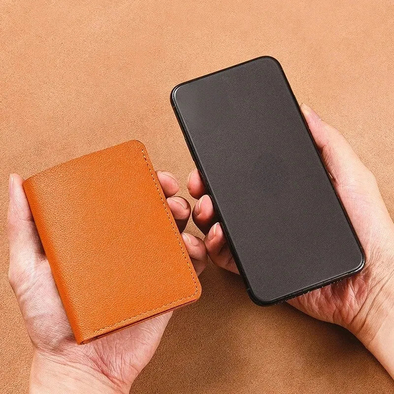 Men's small artificial leather wallet, simple women's wallet, stylish ultra-thin credit card wallet, coin wallet
