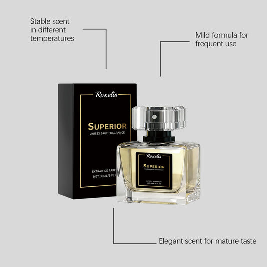 Roxelis 30ml Sage Fragrance Long Lasting Natural Scent Mild Elegant Aroma For Daily Commute & Dating
