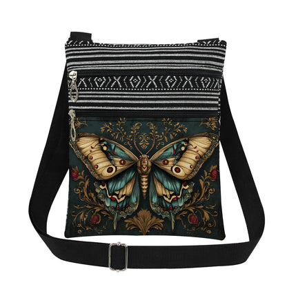 Bohemian-style Moth Unisex Crossbody Bag Adjustable Strap Men's Crossbody Bag Women's Outdoor Shoulder Bag