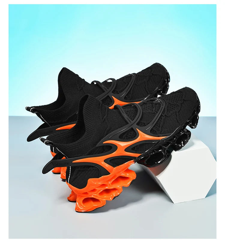Men's Blade Type Shoes Breathable Shock Absorption Running Shoes Non-Slip Shoes For Jogging Tennis Gym Casual Walking Sneakers