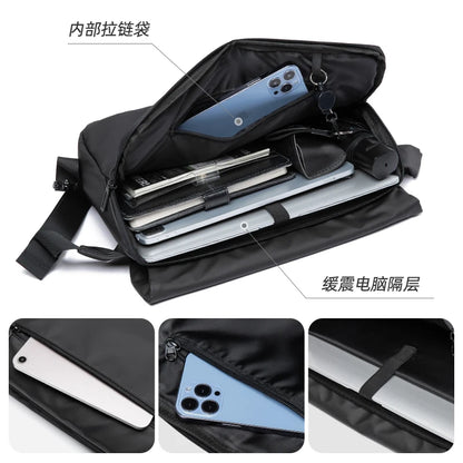 MATE ELAN Minimalism Waterproof Men Crossbody laptop Messenger Bags Simple Casual Male Nylon Travel Shoulder Bag School Bookbag
