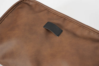 Vintage Fashion Crossbody Bags Men Large Capacity Men Crossbody Shoulder Bag PU Leather Messenger Bag Casual Outdoor Satchels