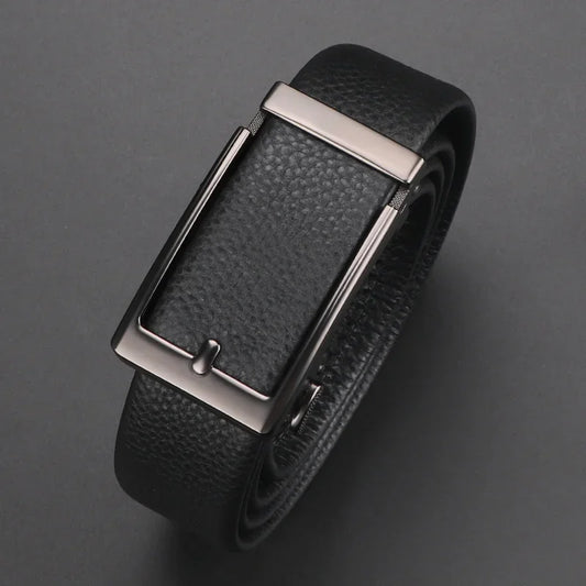 Premium Top Layer Cowhide Men'S Belt - Soft, Durable & Stylish With Automatic Alloy Buckle For Business Wear