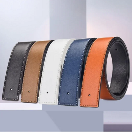 Luxury Brand Belts No Buckle Men High Quality Pin Smooth Buckle Male Straps without Buckle  PU Leather Waistband No Buckle 3.8cm
