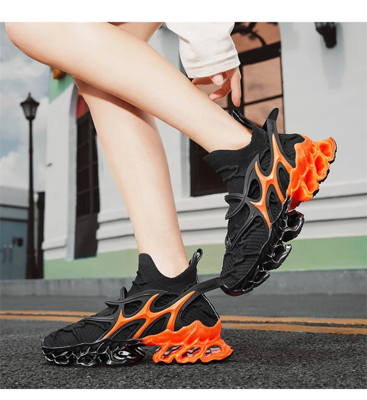 Men's Blade Type Shoes Breathable Shock Absorption Running Shoes Non-Slip Shoes For Jogging Tennis Gym Casual Walking Sneakers