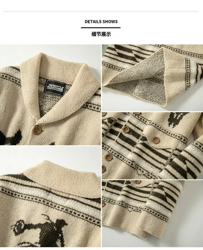 2026 Autumn Winter Men's Christmas Sweater Coat Thick Warm Sweater Cardigan Jumpers Zipper Coat with Pocket Men Knitted Sweater