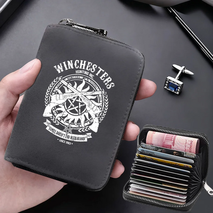 Supernatural Multifunctional Card Bag 11 Cards Slot Credit Card Holder Anti Demagnetization Wallets Cover Zipper Wallet for Men