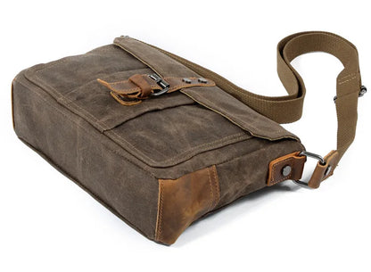 Retro crossbody bag casual canvas shoulder bag simple men's crossbody bag water-resistant men's bag horizontal Crossbody bag