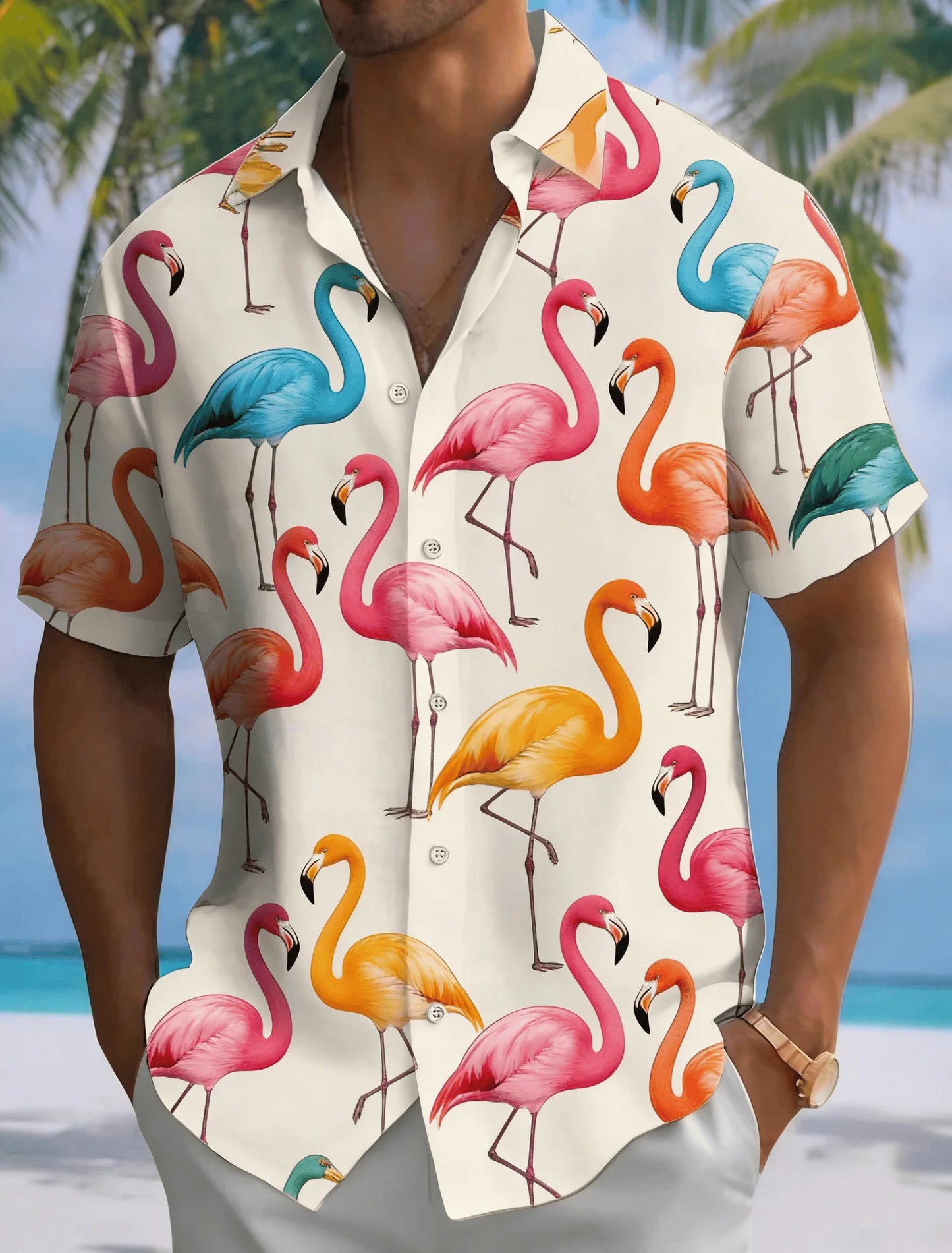 Men's Summer Casual Shirt, Simple Pattern Short Sleeved Shirt, Breathable Lightweight Top, Suitable for Daily Wear