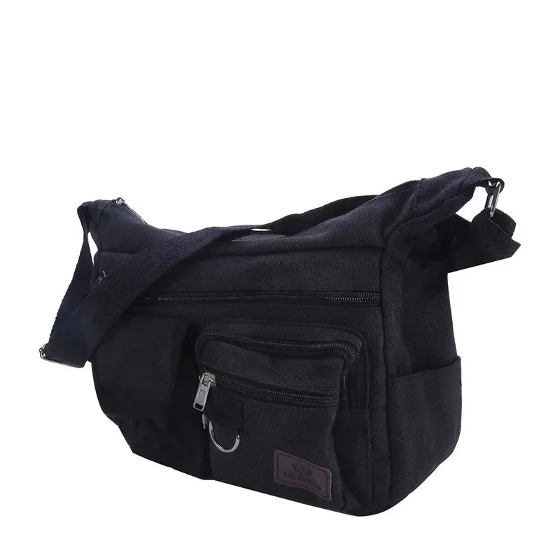 Men's Canvas Shoulder Bag Casual Tote Travel Crossbody Bag Luxury Messenger Bag High Quality Fashion Handbag Chest Bag