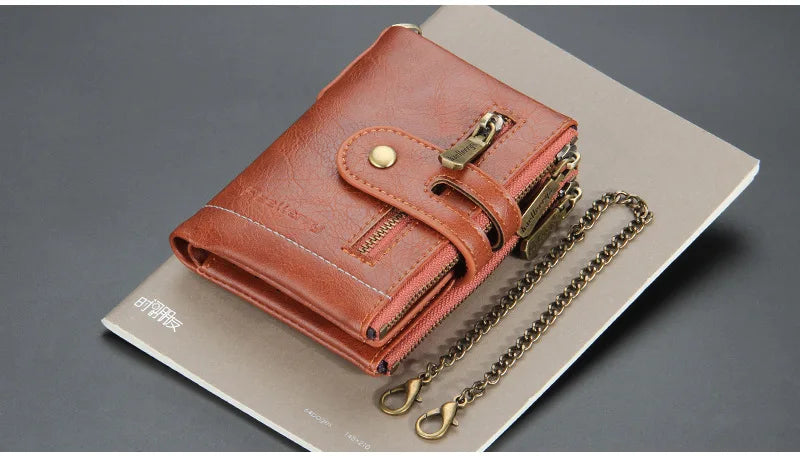 New Men Wallets Name Engraving 11 Card Holders Men Short Purse Double Zipper Coin Pocket High Quality Male Purse Cartera