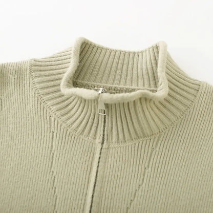 2026 Autumn Men's High Quality Comfortable Loose Solid Color Knitted Cardigan jacket Men's Fashion Trend Casual Sweater men