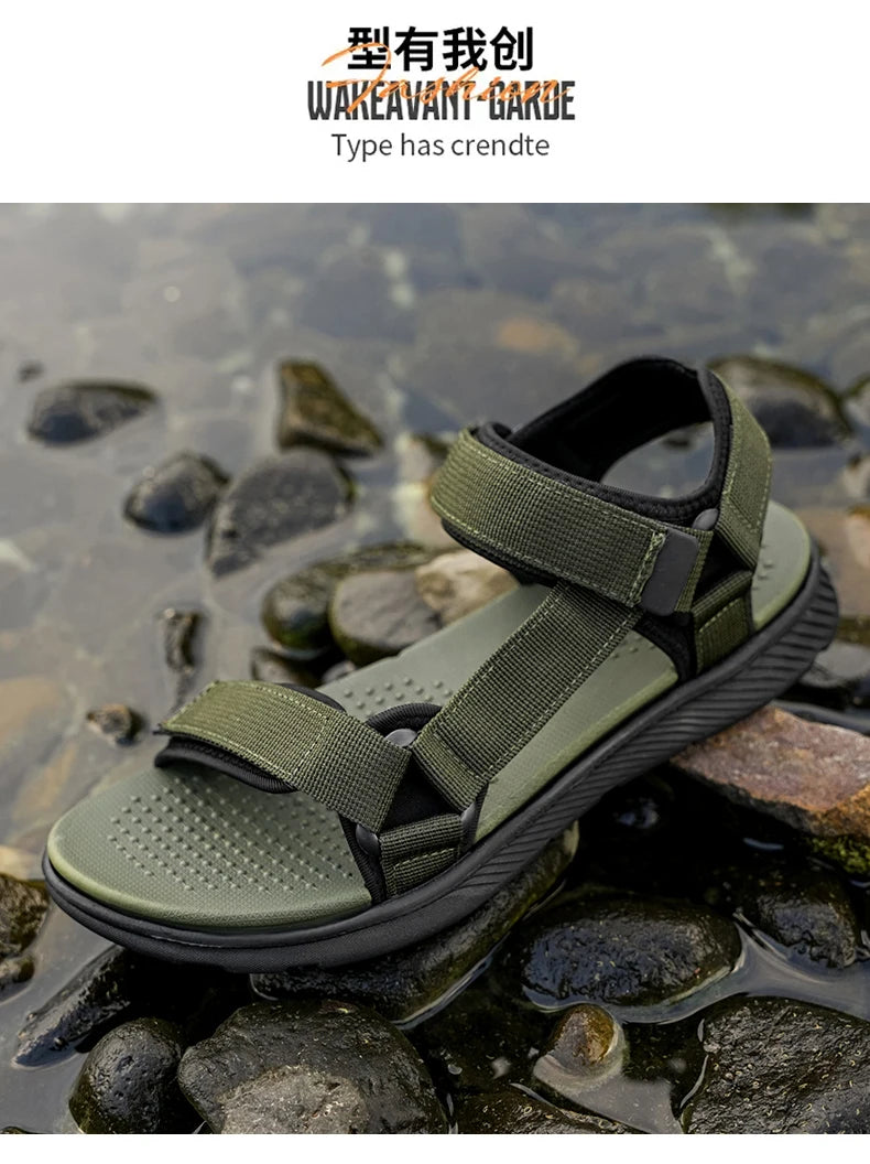 Summer Sandals Outdoor Wadable Man Arch Support Yoga Mat Insole Gladiator Open Beach Slippers Antiskid Durable Flat Men Slides